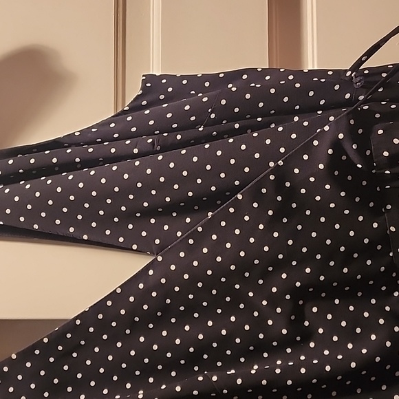 Polka Dot Swing Halter Faux Wrap Dress - Picture 4 of 7